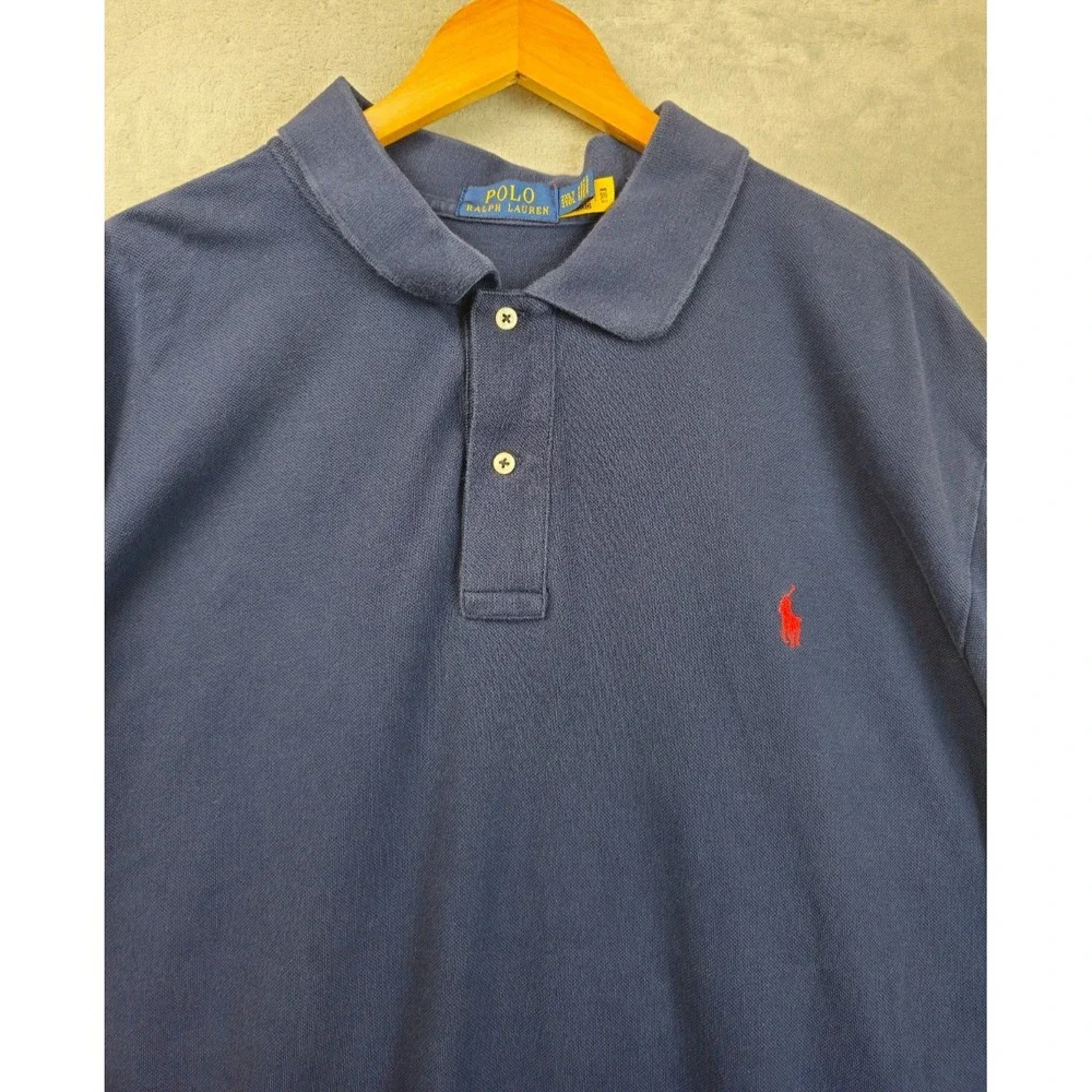 Ralph Lauren Polo Shirt 2XLT Tall Navy Red Pony Rugby Outdoors Men Casual